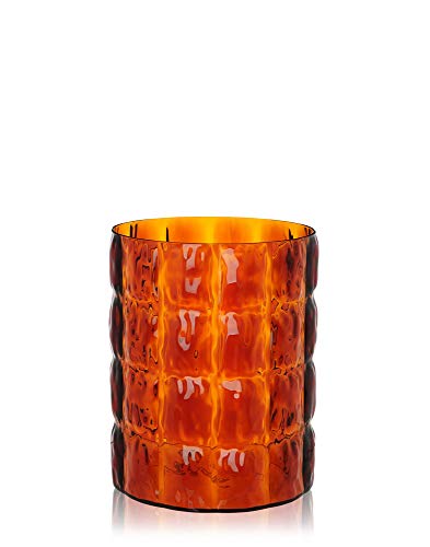 Kartell 01225MM Matelasse' Vase, Plastik, amber, 23 x 30 cm von Kartell