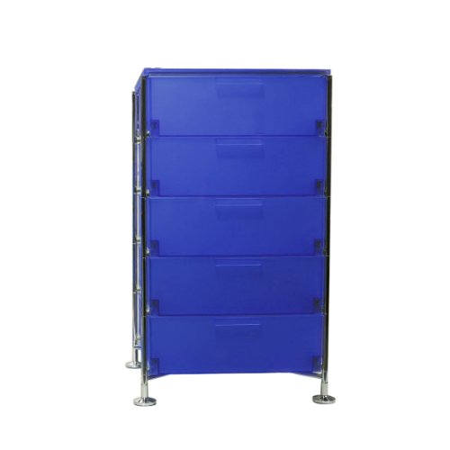 Kartell 2035L7 Container Mobil, 5 Schubladen, blau von Kartell