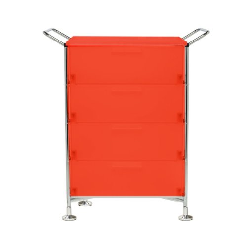 Kartell 2321L4 Container Mobil, 4 Schubladen, dunkelorange von Kartell