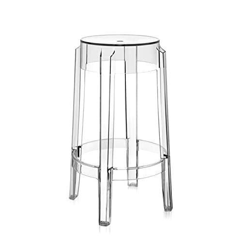 Kartell Charles Ghost, Hocker Medium, H. 65 cm, Glasklar, 2er-Satz von Kartell