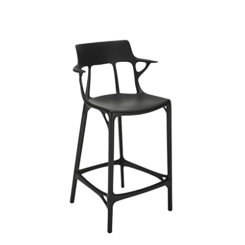 Kartell A.I. Stool Recycled, Hocker, Schwarz, Höhe 65 cm von Kartell