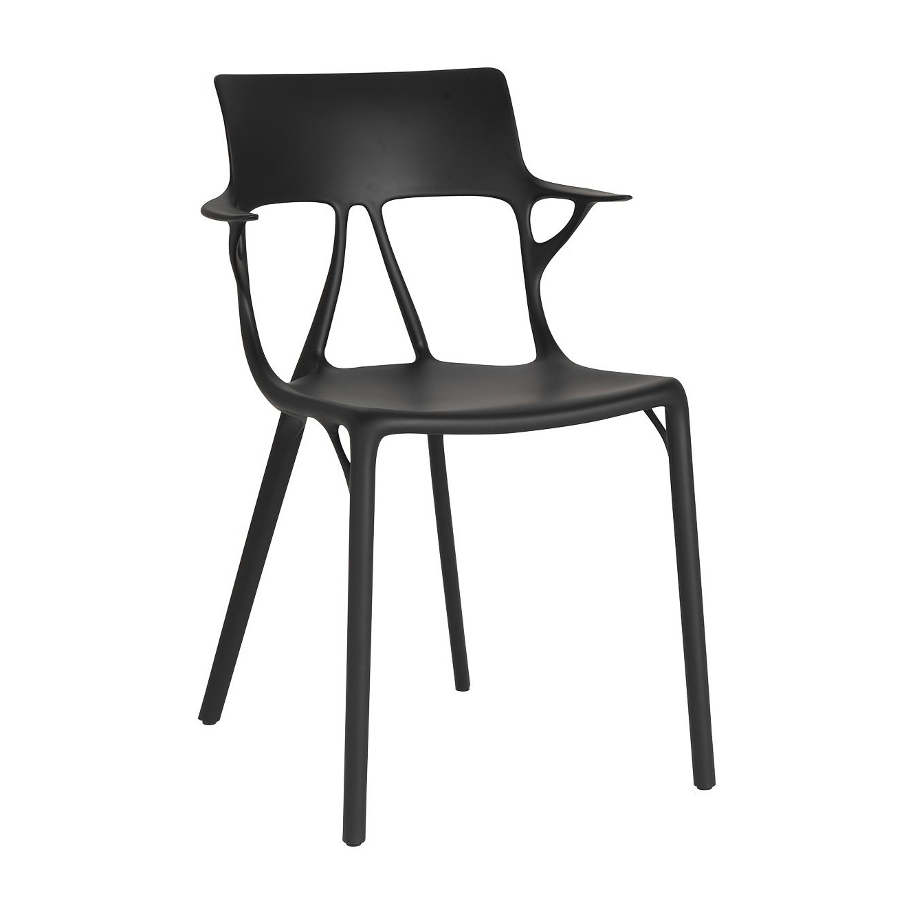 Kartell - AI Armlehnstuhl - schwarz/100% recyceltes Material/BxHxT 55x80x55cm von Kartell