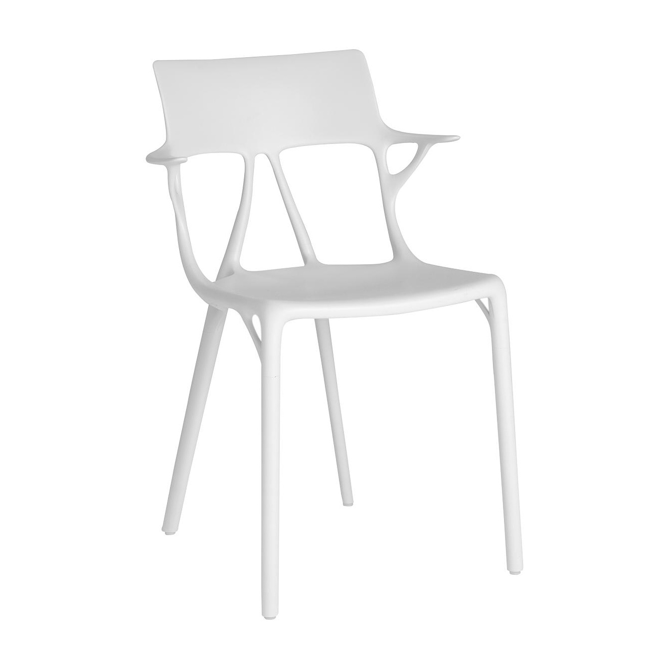 Kartell - AI Armlehnstuhl - weiß/100% recyceltes Material/BxHxT 55x80x55cm von Kartell