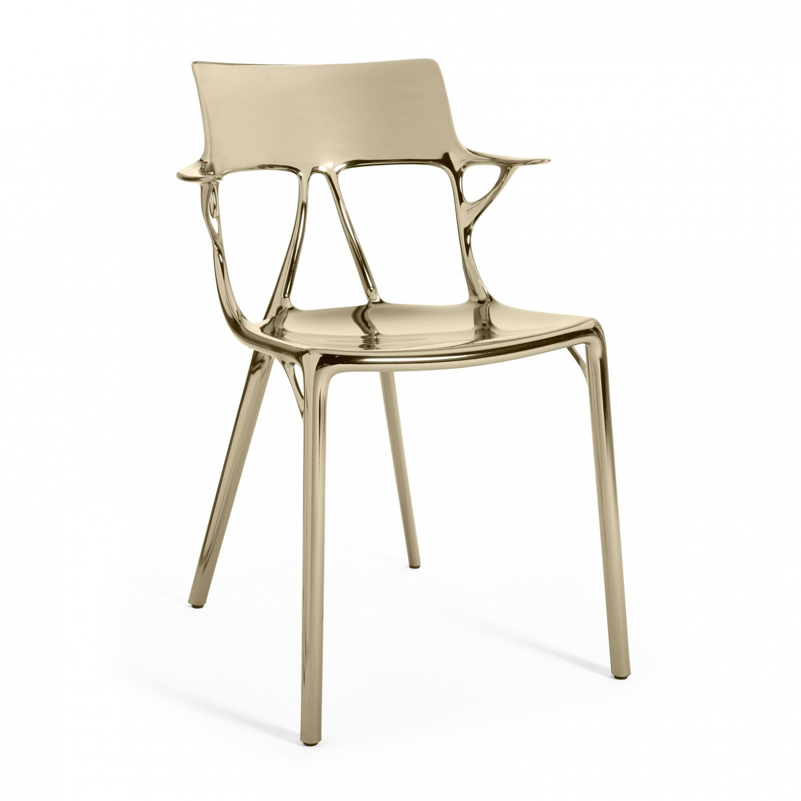 Kartell - AI Metal Armlehnstuhl - bronze/100% recyceltes Material/BxHxT 54x81x53cm von Kartell