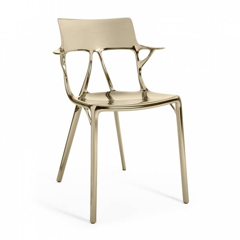 Kartell - AI Metal Armlehnstuhl - bronze/100% recyceltes Material/BxHxT 54x81x53cm von Kartell