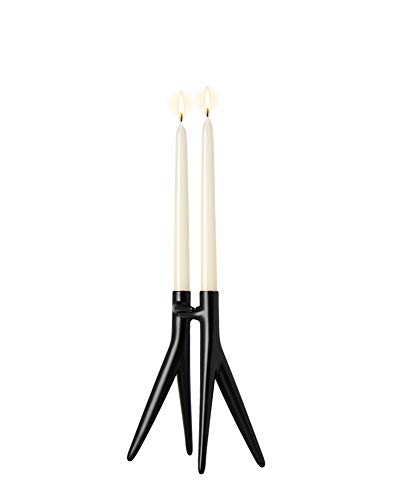 Kartell Abbracciaio Kerzenleuchter, Metall, schwarz, 11 x 25 x 20 cm von Kartell