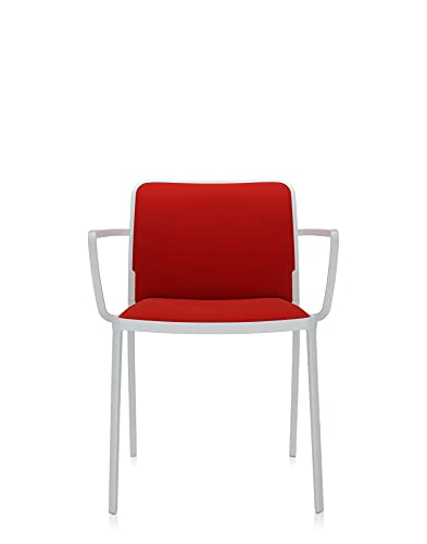 Kartell Audrey Soft Sessel, Plastik, aluminium bemalt weiß/rot, 51 x 80 x 60 cm von Kartell