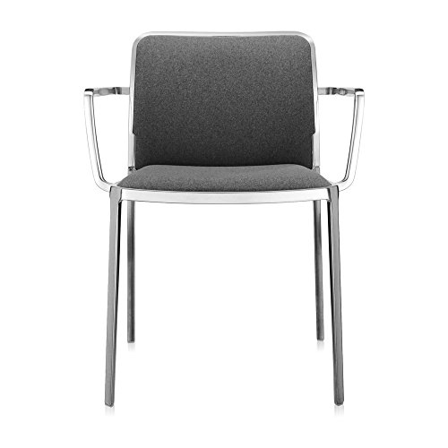 Kartell Audrey Soft Sessel, Plastik, aluminium glossy/grau, 51 x 80 x 60 cm von Kartell