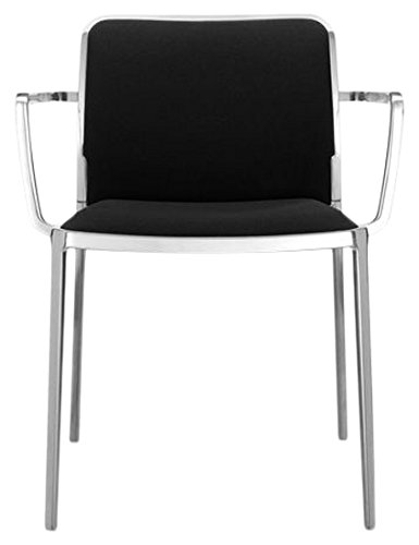 Kartell Audrey Soft Sessel, Plastik, aluminium glossy/trevira schwarz, 51 x 80 x 60 cm von Kartell