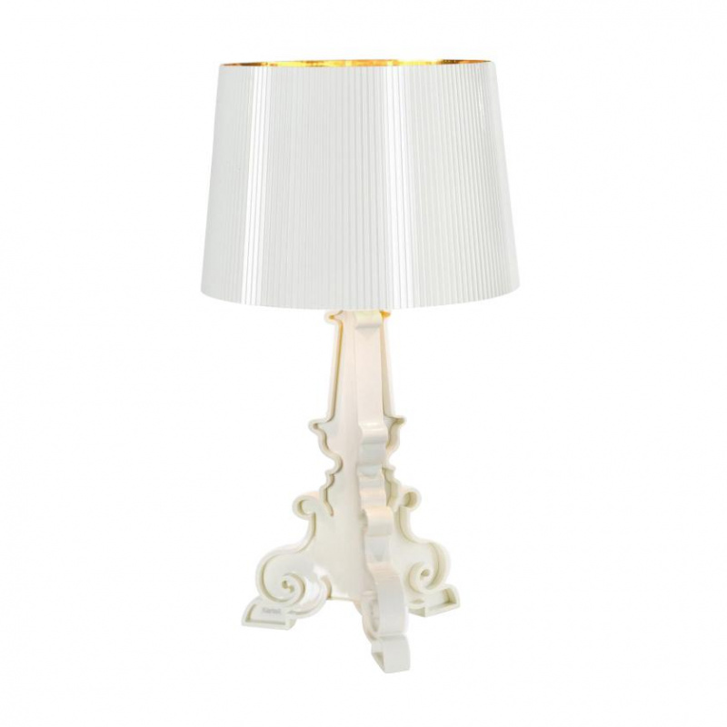 Kartell - Bourgie Tischleuchte - weiß, gold/Lampenschirm innen gold/H x Ø 78x37cm/mit Dimmer am Kabel von Kartell