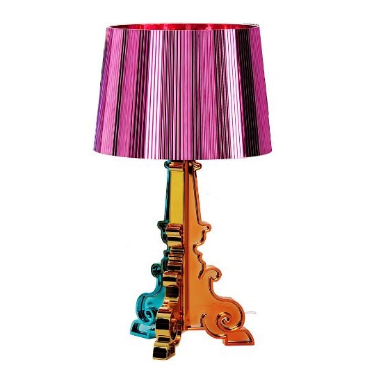 Kartell - Bourgie Metallic Tischleuchte - violett, orange, blau/H x Ø 78x37cm/mit Dimmer am Kabel von Kartell