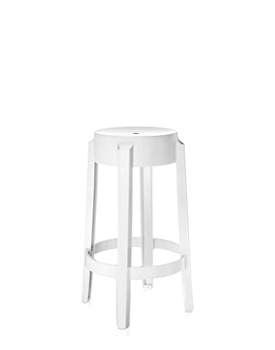 Kartell Charles Ghost, Hocker Medium, H. 65 cm, Weiß, 2er-Satz von Kartell