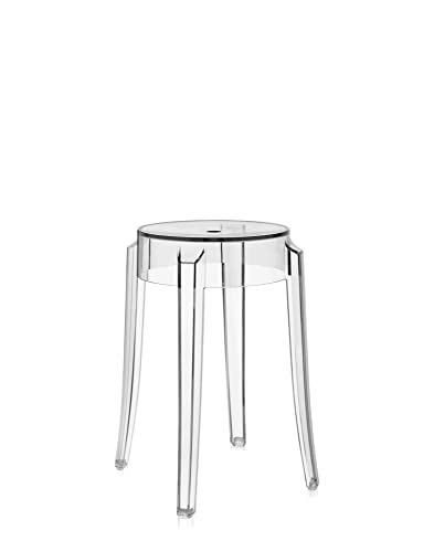 Kartell Charles Ghost, Hocker Small, H. 46 cm, Glasklar, 2er-Satz von Kartell