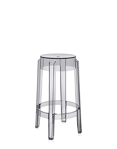 Kartell Charles Ghost, Hocker Medium, H. 65 cm, Fumè, 2er-Satz von Kartell