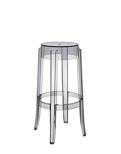 Kartell Charles Ghost, Hocker Large, H. 75 cm, Fumè, 2er-Satz von Kartell