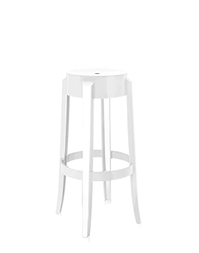 Kartell Charles Ghost, Hocker Large, H. 75 cm, Weiß, 2er-Satz von Kartell