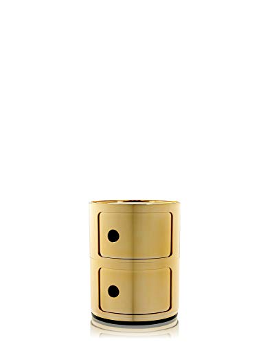 Kartell Componibili, 2 Elements, Gold, Runde Basis von Kartell