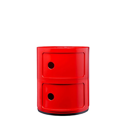 Kartell Componibili, 2 Elements, Rot, Runde Basis von Kartell