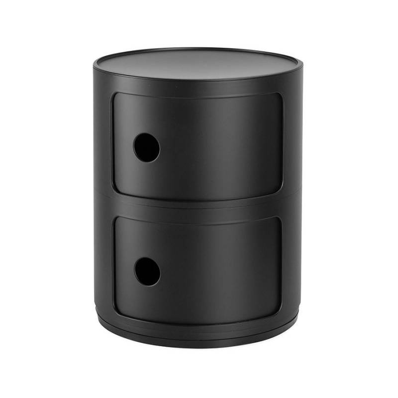 Kartell - Componibili 2 Container matt - schwarz/matt/H x Ø 40x32cm von Kartell