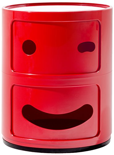 Kartell Componibili Container zwinkernd, Kunststoff, Rot, 32 x 32 x 40 cm von Kartell