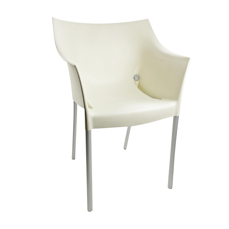 Kartell - Dr. No Armlehnstuhl - wachsweiß/durchgefärbtes Polypropylen/BxHxT 54x81.5x50cm/Gestell Aluminium eloxiert von Kartell