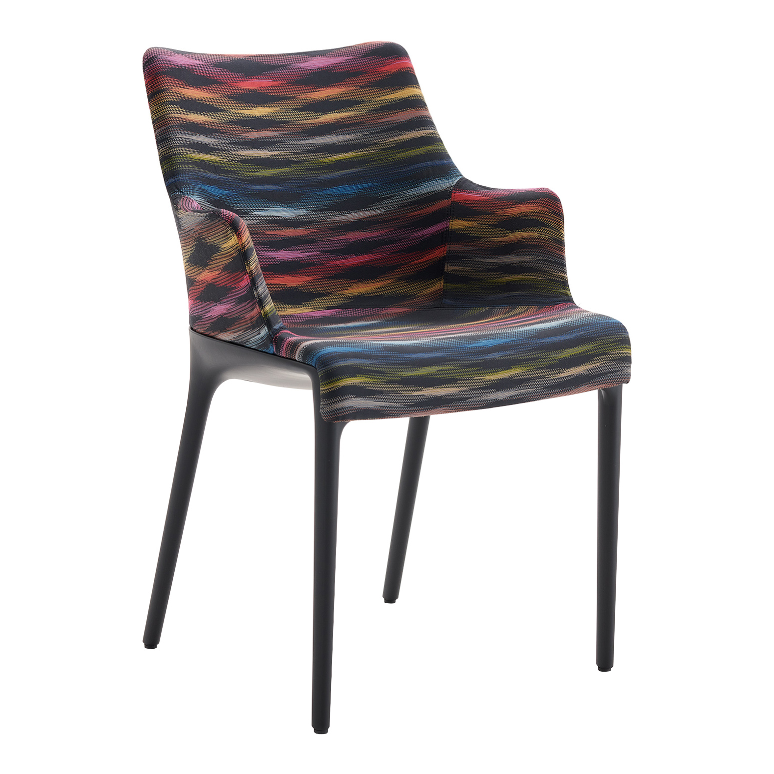 Kartell - Eleganza Nia Armlehnstuhl - schwarz/mehrfarben/Stoff Missoni/BxHxT 55x87x55cm/Gestell schwarz von Kartell