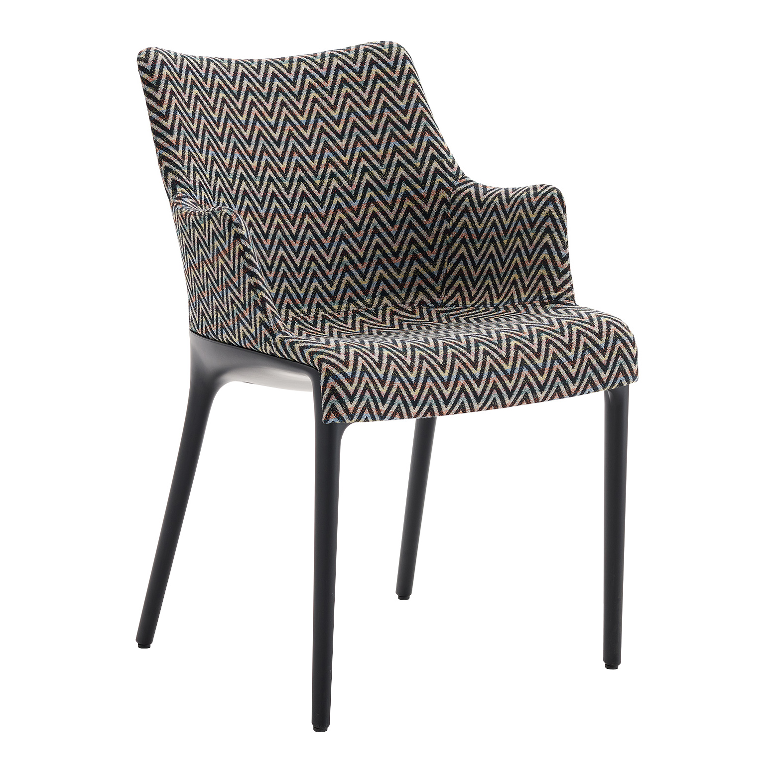 Kartell - Eleganza Nia Armlehnstuhl - schwarz ZigZag/Stoff Missoni/BxHxT 55x87x55cm/Gestell schwarz von Kartell