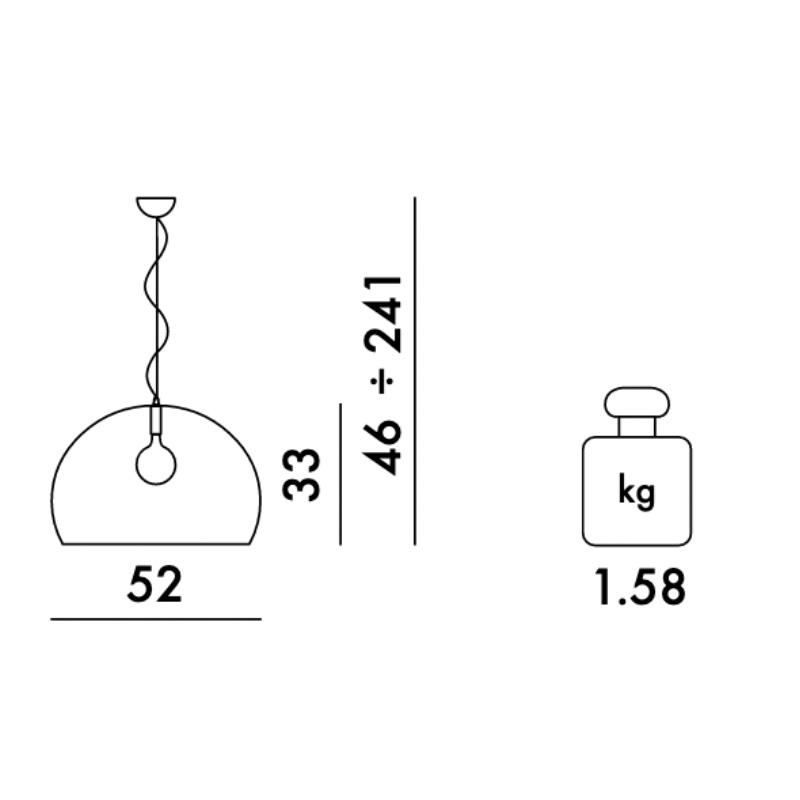 Kartell - FL/Y Pendelleuchte - bernstein/transparent/Ø52cm von Kartell