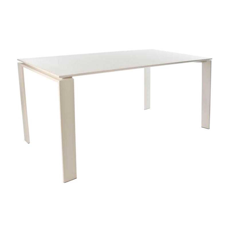 Kartell - Four Tisch 158x79x73cm - weiß/Laminat/Gestell weiß/Tischplatte weiß von Kartell