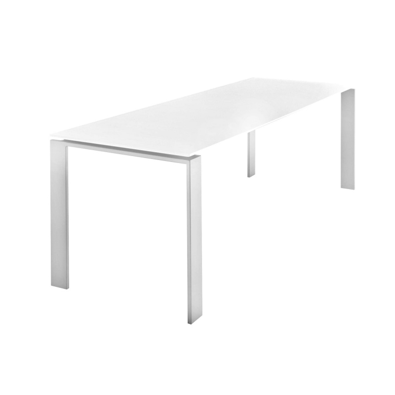 Kartell - Four Tisch 223x79x72cm - weiß/Laminat/Gestell weiß/Tischplatte weiß von Kartell