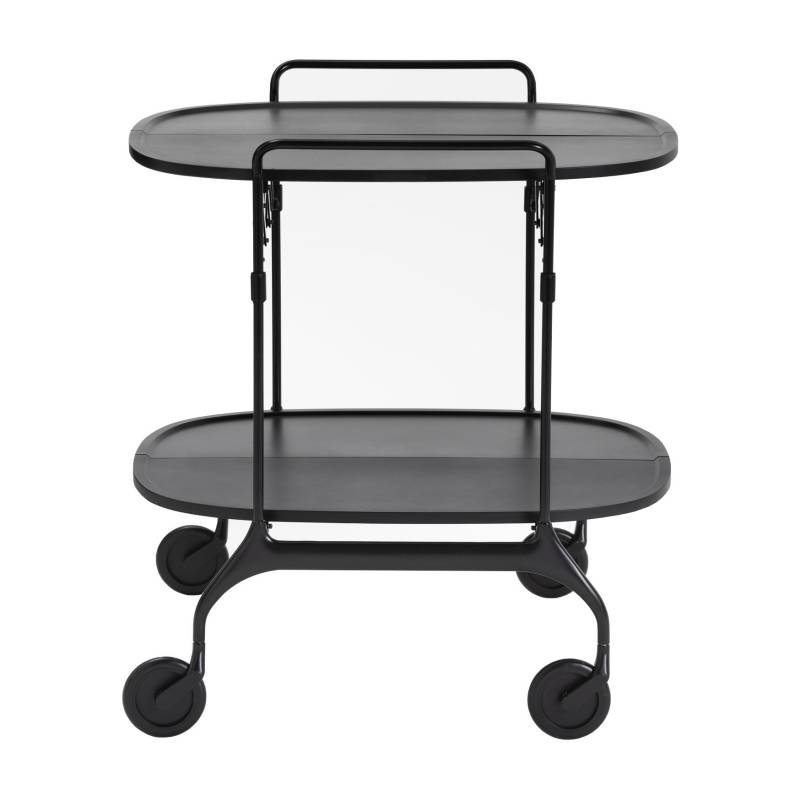 Kartell - Gastone Servierwagen klappbar matt - schwarz/matt/LxBxH 68x62x70cm/Gestell Stahl schwarz lackiert von Kartell