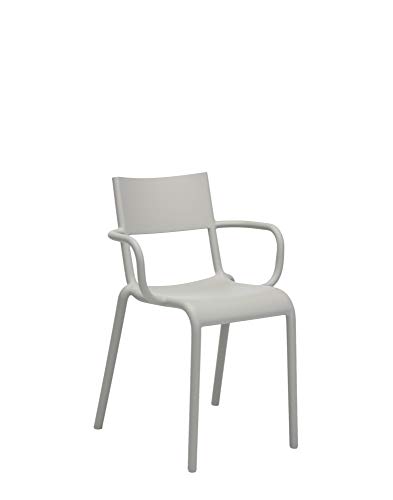 Kartell Generic A Armlehnstuhl, 2er set, Plastik, Grau, 79 x 52.5 x 52 cm von Kartell