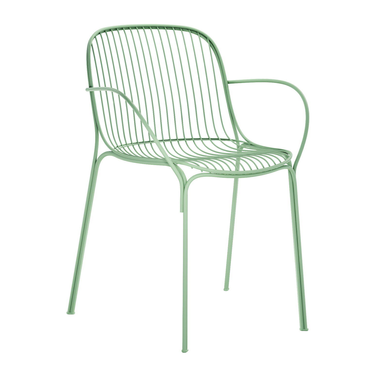 Kartell - Hiray Gartenarmlehnstuhl - salbeigrün/lackiert/BxHxT 56x79x55cm von Kartell