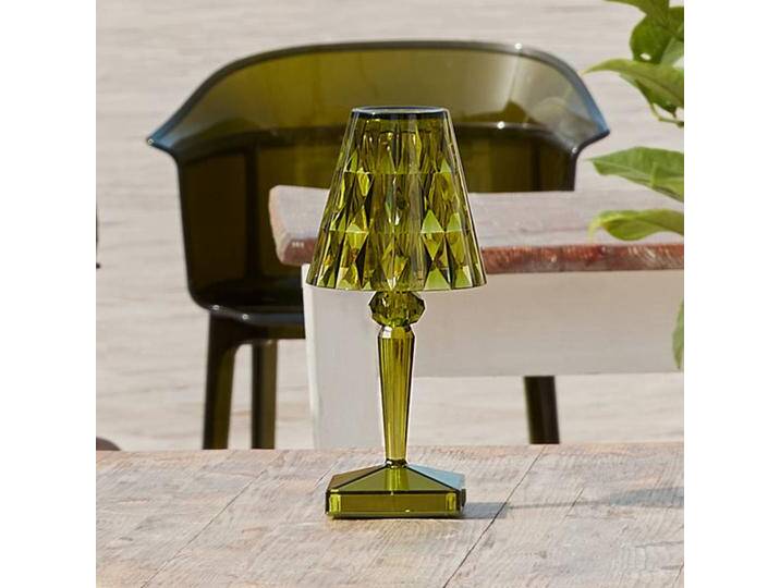 Kartell LED-Akku-Tischlampe Battery, 26 cm, grün, IP54 Battery, grün, Kunststoff, Design von Kartell