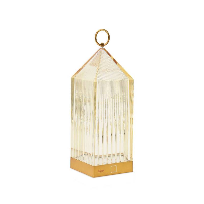 Kartell LED-Akku-Tischleuchte Lantern, amber, recycelt, IP54 von Kartell