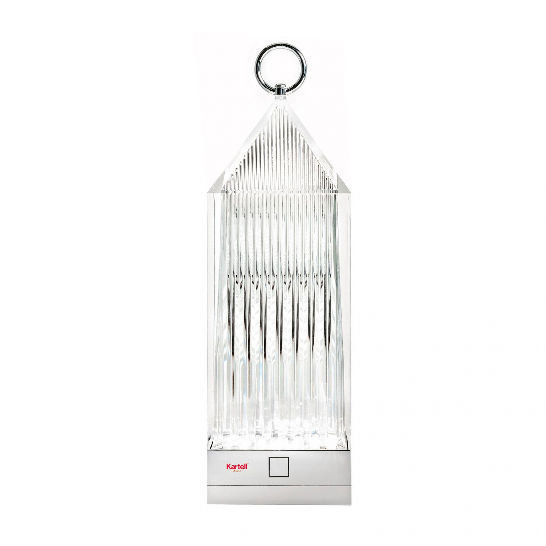 Kartell - Lantern LED Tischleuchte mit Akku - kristallklar/transparent/BxHxT 9,5x31x9,5cm/1,2W/130lm/2700K von Kartell