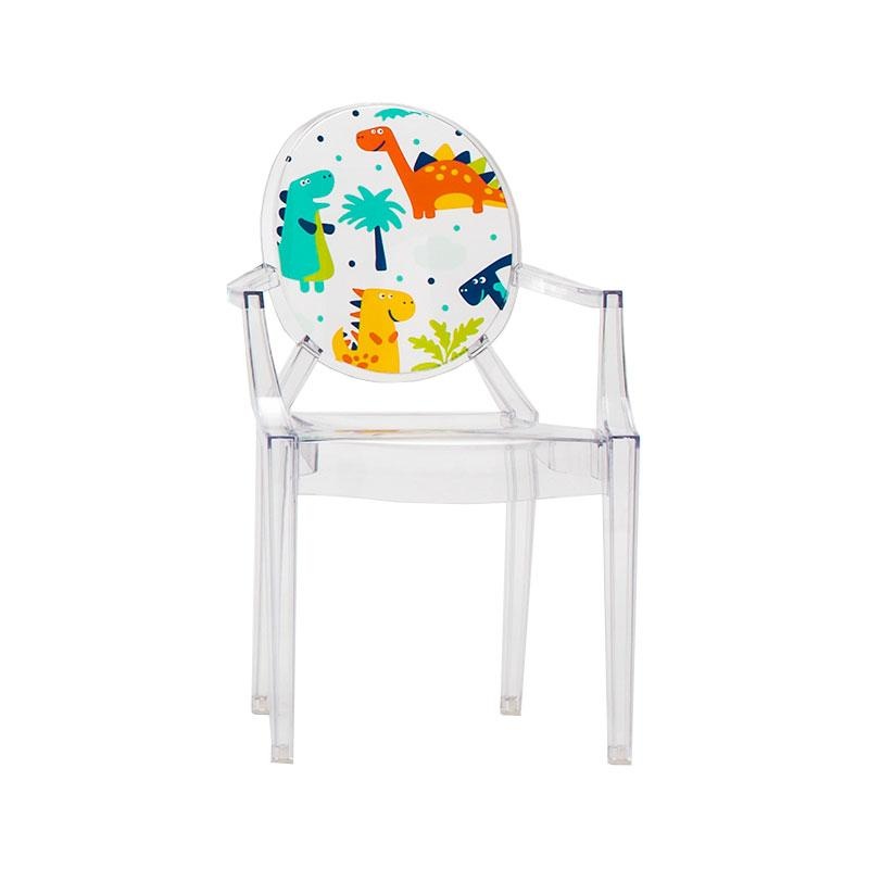 Kartell - Lou Lou Ghost Kinderstuhl mit Motiv - transparent/Motiv Dinosaurier/LxBxH 40x37x63cm von Kartell