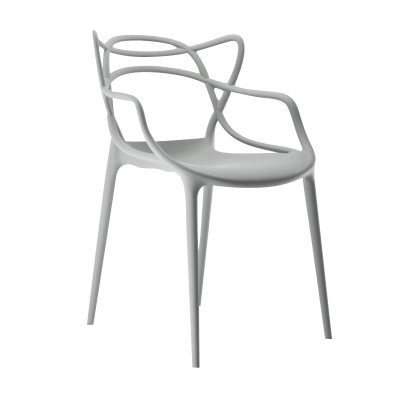 Kartell - Masters Armlehnstuhl - grau/100% recyceltes Material/BxHxT 53.5x84x55cm von Kartell