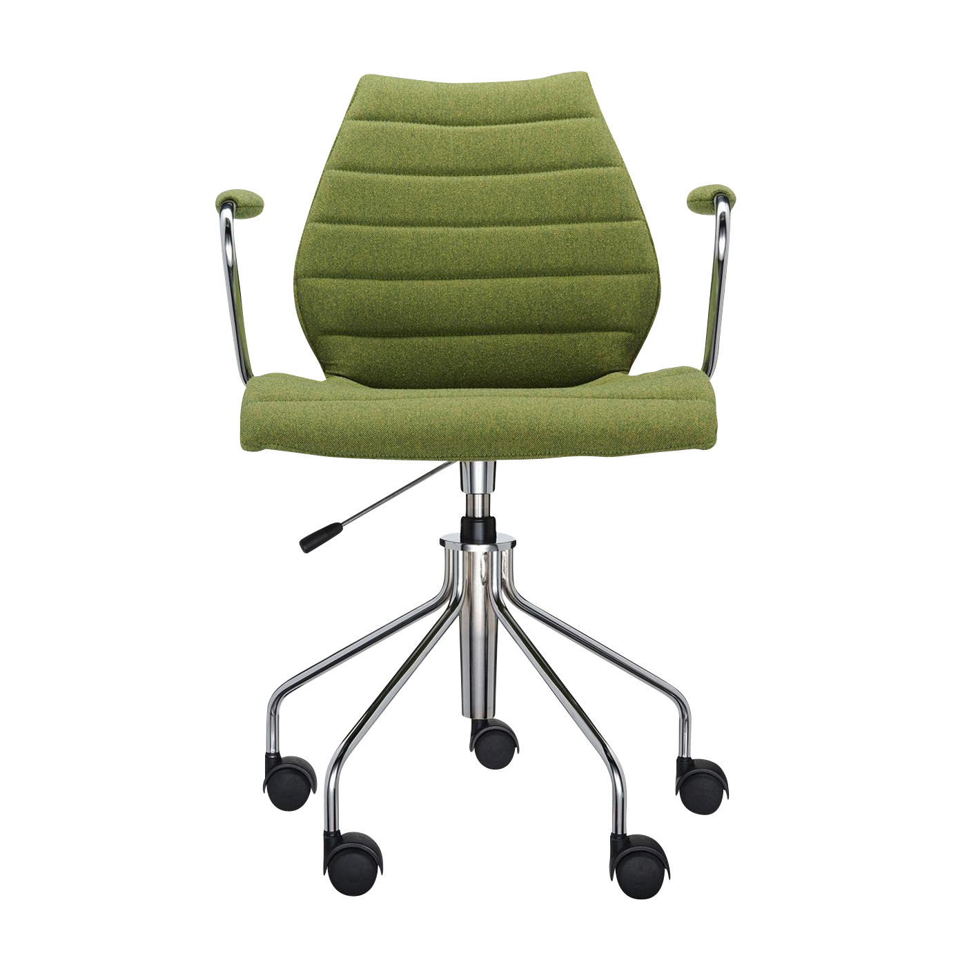 Kartell - Maui Soft Bürostuhl mit Armlehnen - giftgrün/Stoff Trevira /höhenverstellbar 49 - 57cm/mit Gasdruckfeder von Kartell