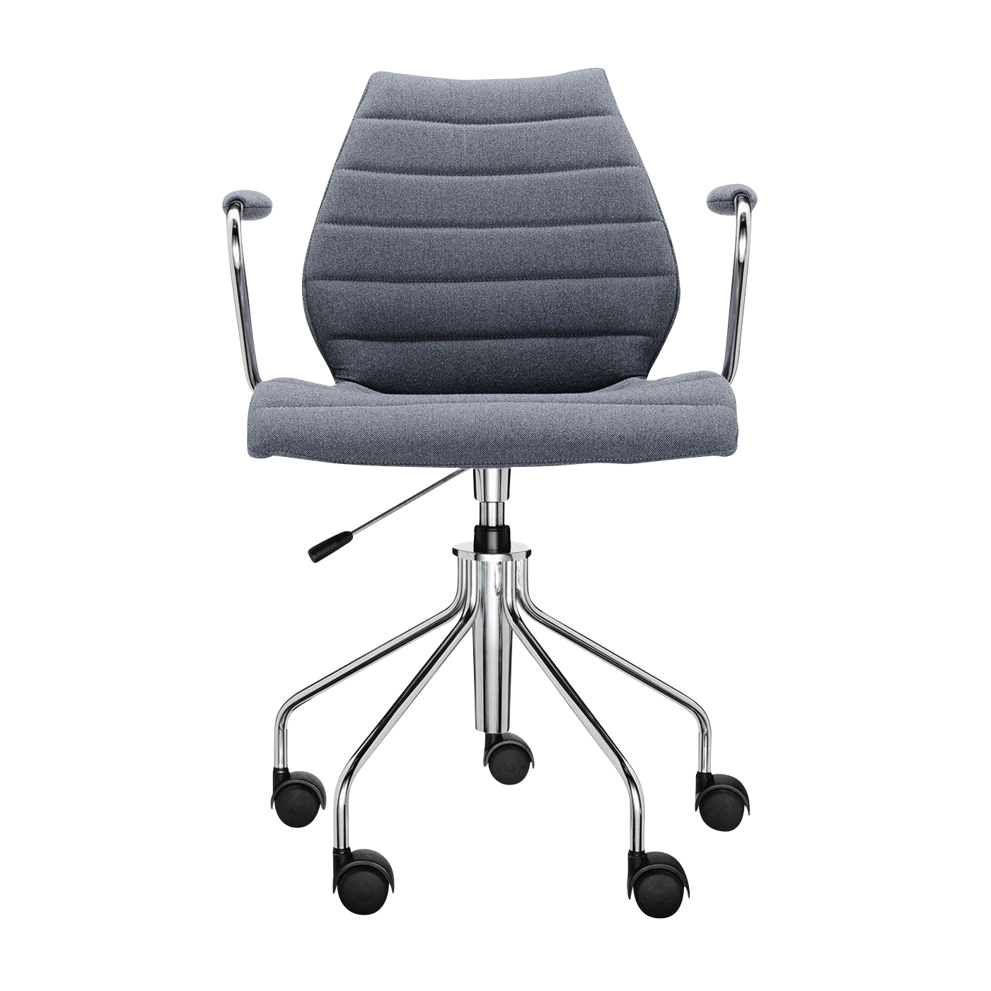 Kartell - Maui Soft Bürostuhl mit Armlehnen - grau/Stoff Trevira /höhenverstellbar 49 - 57cm/mit Gasdruckfeder von Kartell