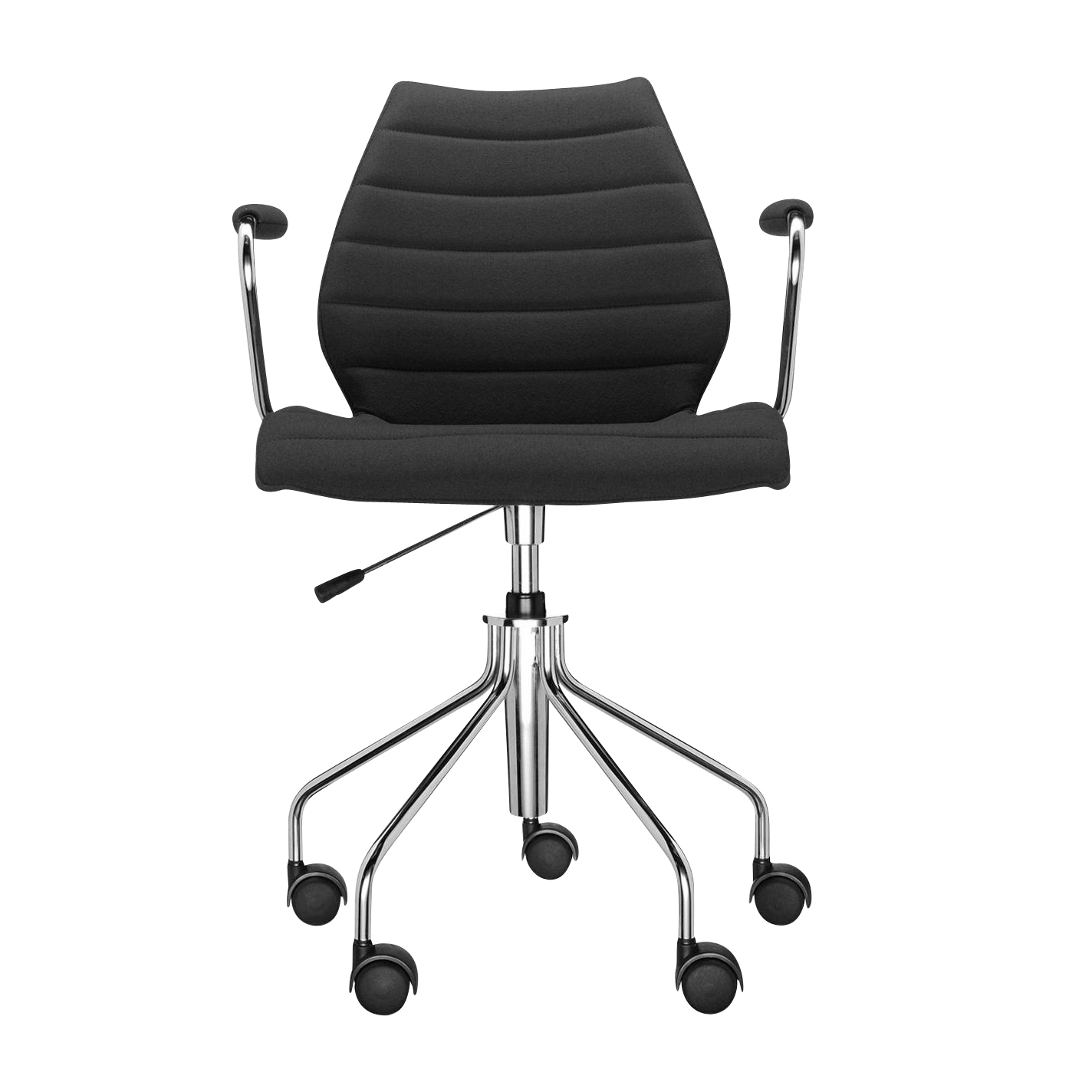 Kartell - Maui Soft Bürostuhl mit Armlehnen - schwarz/Stoff Trevira /höhenverstellbar 49 - 57cm/mit Gasdruckfeder von Kartell