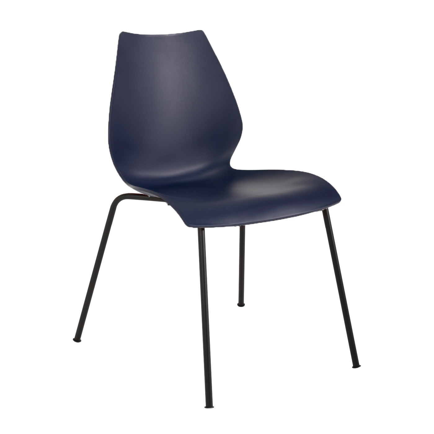 Kartell - Maui Stuhl Gestell Stahlrohr schwarz lackiert - marineblau/BxHxT 55x77x52cm von Kartell
