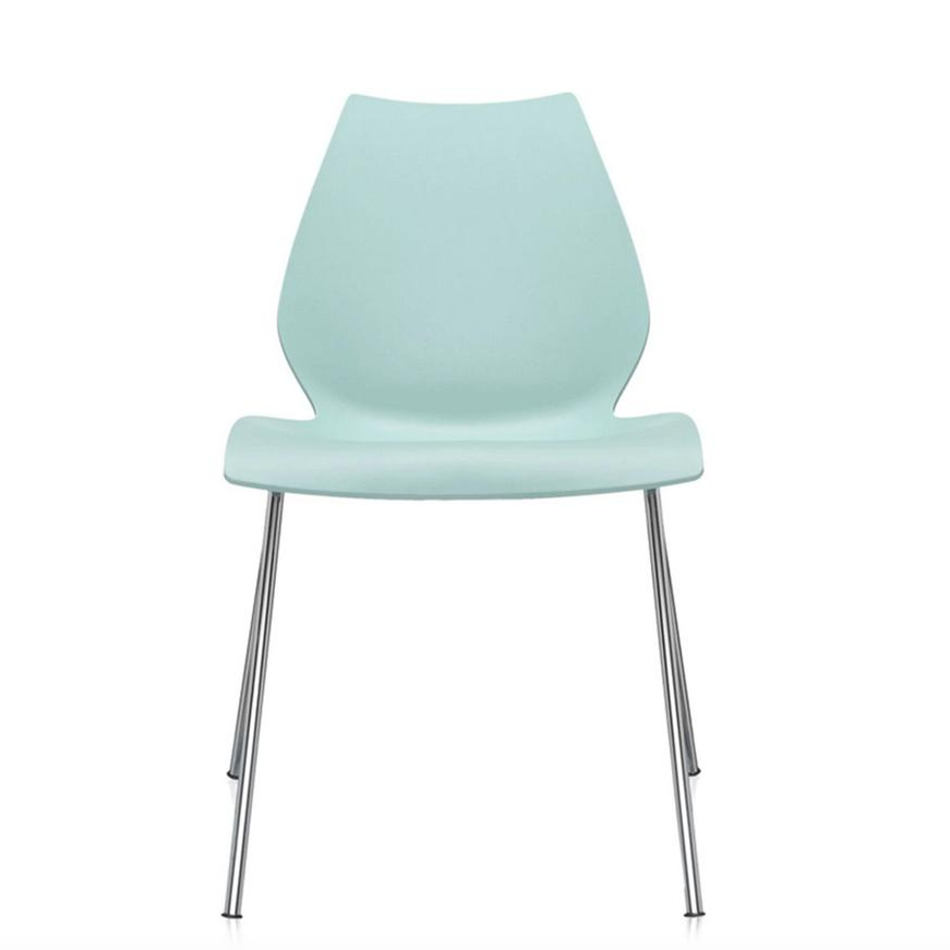 Kartell - Maui Stuhl Gestell Stahlrohr verchromt - hellblau/BxHxT 55x77x52cm von Kartell