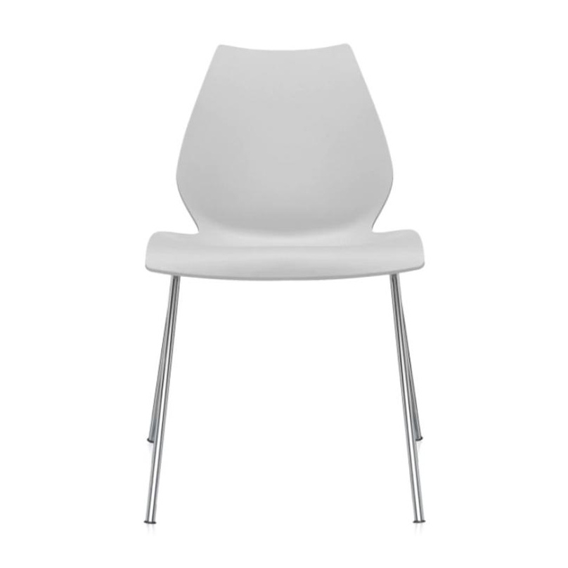 Kartell - Maui Stuhl Gestell Stahlrohr verchromt - hellgrau/BxHxT 55x77x52cm von Kartell