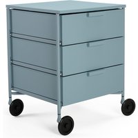 Kartell - Mobil Container mit Rollen, 3 Schubladen, hellblau matt von Kartell