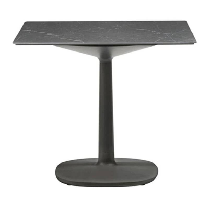 Kartell - Multiplo Garten-Bistrotisch 78x78cm - schwarz/LxBxH 78x78x74cm/Gestell Aluminium schwarz matt lackiert von Kartell