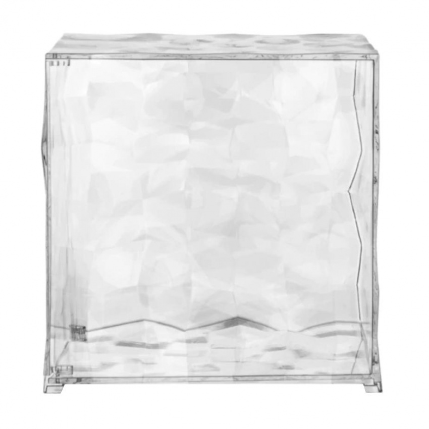 Kartell - Optic Containerkubus - transparent/mit Tür von Kartell