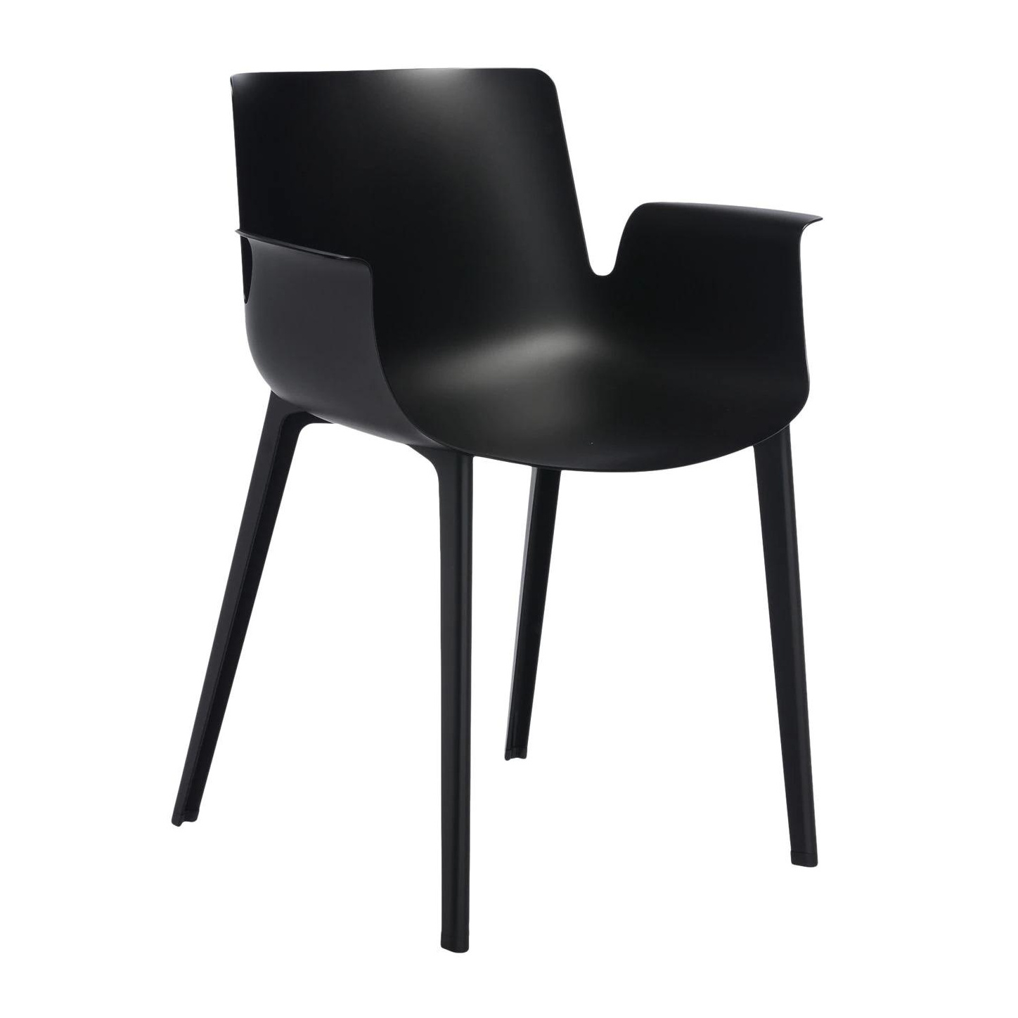 Kartell - Piuma Armlehnstuhl - schwarz/thermoplastisch/BxTxH 62x54x77cm/Behandlung Soft-Touch-Effekt von Kartell