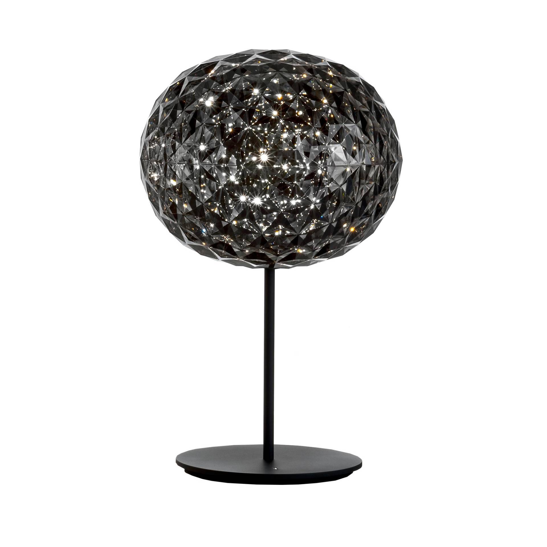 Kartell - Planet LED Tischleuchte mit Fuß Ø33cm - grau/H 53cm/ Ø 33cm/Standfuß schwarz von Kartell