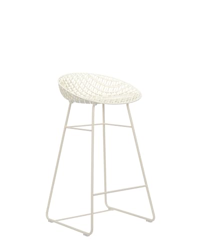 Kartell Smatrik Stool Outdoor, Barhocker, Weiß mit weißer Struktur von Kartell